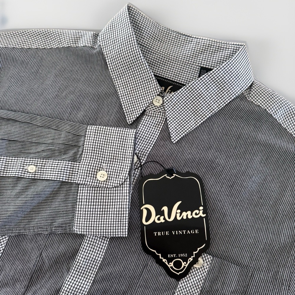 NWT DaVinci Shirt True Vintage XL Long Sleeve 100% Cotton Retro